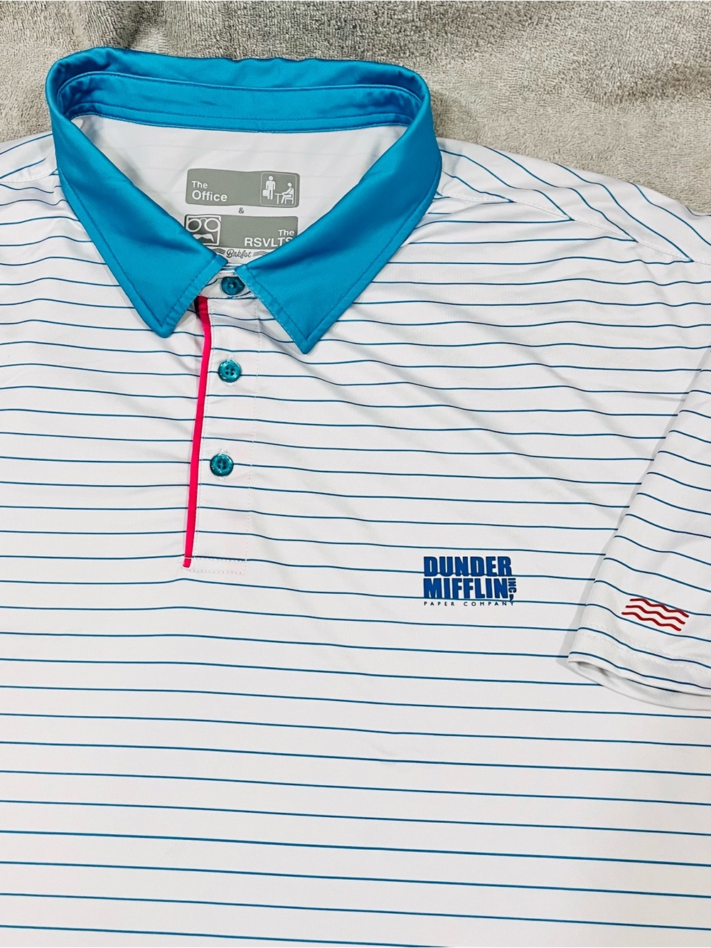 RSVLTS Brkfst The Office Dunder Mifflin All Day Polo 3XL